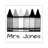 Rainbow Crayons Artist Art Teacher Gift Stamp Rubberstempel (Afrduk)