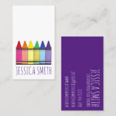 Rainbow Crayons Artist Kunstleraar Pride Onderwijs Visitekaartje (Voorkant / Achterkant)