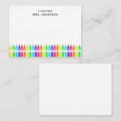 Rainbow Crayons Gepersonaliseerde Elementaire Lera Notitiekaartje (Voorkant / Achterkant)