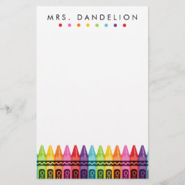 Rainbow Crayons | Kindergarten leraar Briefpapier