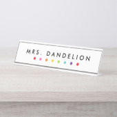 Rainbow Crayons | Kindergarten leraar Bureau Naambordje (Voorkant)