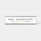 Rainbow Crayons | Kindergarten leraar Bureau Naambordje (Voorkant)