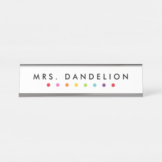 Rainbow Crayons | Kindergarten leraar Bureau Naambordje (Voorkant)