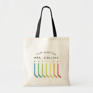 Rainbow Crayons Kindergarten Teacher Gift Tote Bag