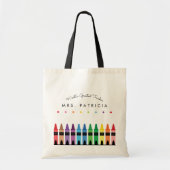 Rainbow Crayons Kindergarten Teacher Gift Tote Bag (Voorkant)