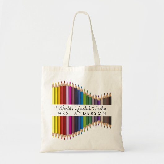 Rainbow Crayons Kindergarten Teacher Gift Tote Bag (Voorkant)