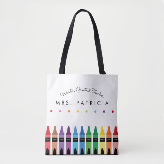 Rainbow Crayons Kindergarten Teacher Gift Tote Bag (Voorkant)