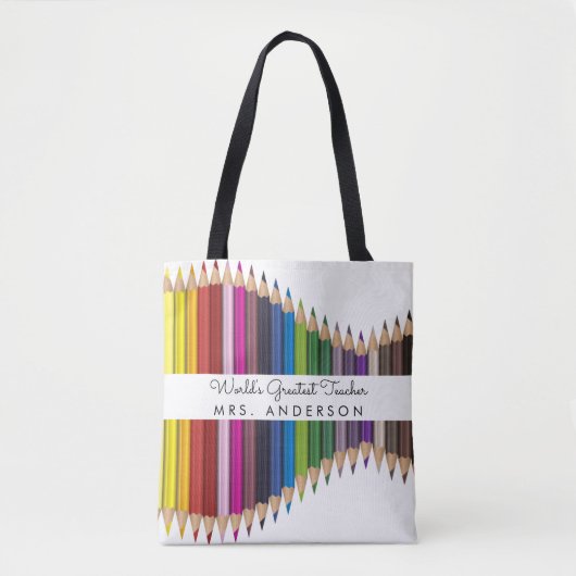 Rainbow Crayons Kindergarten Teacher Gift Tote Bag (Voorkant)
