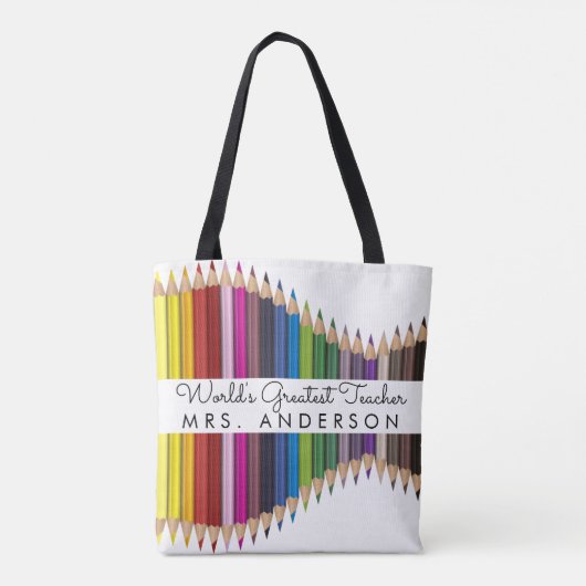 Rainbow Crayons Kindergarten Teacher Gift Tote Bag (Achterkant)