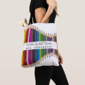Rainbow Crayons Kindergarten Teacher Gift Tote Bag (Dichtbij)