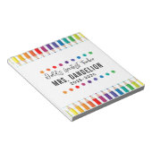 Rainbow Crayons Kindergarten Teacher Notitieblok (Schuin)