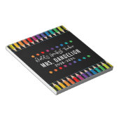 Rainbow Crayons Kindergarten Teacher Notitieblok (Schuin)