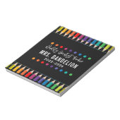 Rainbow Crayons Kindergarten Teacher Notitieblok (Linkerzijde)