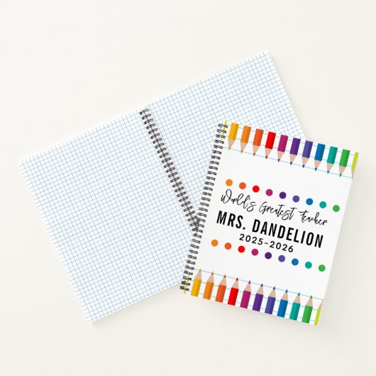 Rainbow Crayons Kindergarten Teacher Notitieboek (Binnen)