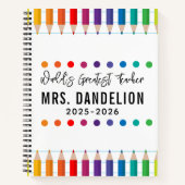 Rainbow Crayons Kindergarten Teacher Notitieboek (Voorkant)
