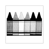 Rainbow Crayons Kunstenaar Kunst Klasse Kleurplate Rubberstempel (Afrduk)