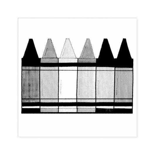 Rainbow Crayons Kunstenaar Kunst Klasse Kleurplate Rubberstempel (Afrduk)