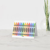 Rainbow Crayons Leraar Naam Dank je Kaart (Achterkant)