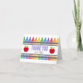 Rainbow Crayons Leraar Naam Dank je Kaart (Voorkant)