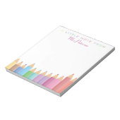 Rainbow Crayons Leraar Waardering Schattige Kleurr Notitieblok (Linkerzijde)