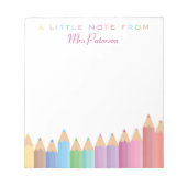 Rainbow Crayons Leraar Waardering Schattige Kleurr Notitieblok (Voorkant)