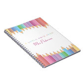 Rainbow Crayons Leraar Waardering Schattige Kleurr Notitieboek (Rechterzijde)