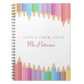Rainbow Crayons Leraar Waardering Schattige Kleurr Notitieboek (Voorkant)