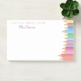 Rainbow Crayons Leraar Waardering Schattige Kleurr Post-it® Notes