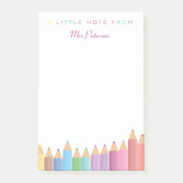 Rainbow Crayons Leraar Waardering Schattige Kleurr Post-it® Notes