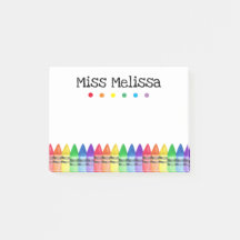 Rainbow Crayons Preschool leraar Sticky Notes