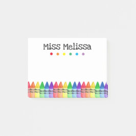 Rainbow Crayons Preschool leraar Sticky Notes
