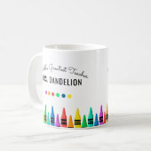 Rainbow Crayons 's werelds beste leraar koffie Koffiemok (Voorkant links)