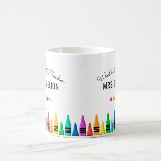 Rainbow Crayons 's werelds beste leraar koffie Koffiemok (Center)