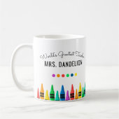 Rainbow Crayons 's werelds beste leraar koffie Koffiemok (Links)