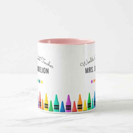 Rainbow Crayons 's werelds beste leraar koffie Mok (Midden)