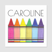 Rainbow Crayons School Art levert leraar Naamplaatje (Voorkant)
