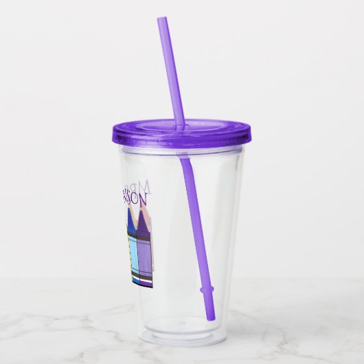 Rainbow Crayons School Art Teacher Education Acryl Drinkbeker (Links)