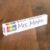 Rainbow Crayons School Art Teacher Education Naambordje (Zijkant)