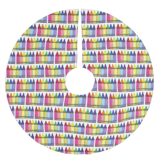 Rainbow Crayons School-leraar kunst levert prijs o Kerstboom Rok (Voorkant)