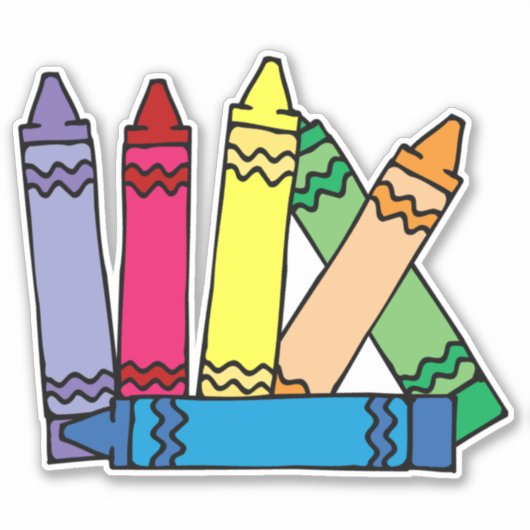 Rainbow Crayons Sticker (Voorkant)