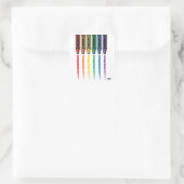 Rainbow Crayons Vierkante Sticker (Tas)
