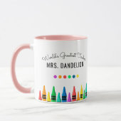 Rainbow Crayons Werelds Beste Docent Koffie Mok (Links)