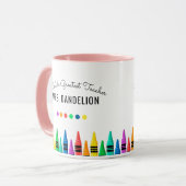 Rainbow Crayons Werelds Beste Docent Koffie Mok (Voorkant links)