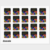 Rainbow Crescent Abstracte Colour Bookplate Vierkante Sticker (Vel)