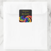 Rainbow Crescent Abstracte Colour Bookplate Vierkante Sticker (Tas)