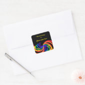 Rainbow Crescent Abstracte Colour Bookplate Vierkante Sticker (Envelop)
