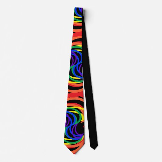 Rainbow Crescent Colors Abstract Pattern Stropdas (Voorkant)