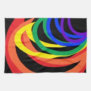 Rainbow Crescent Colors Abstracte keukenhanddoeken