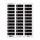 Rainbow Crescent Moon en Star Adreslabel Etiket (Full Sheet)