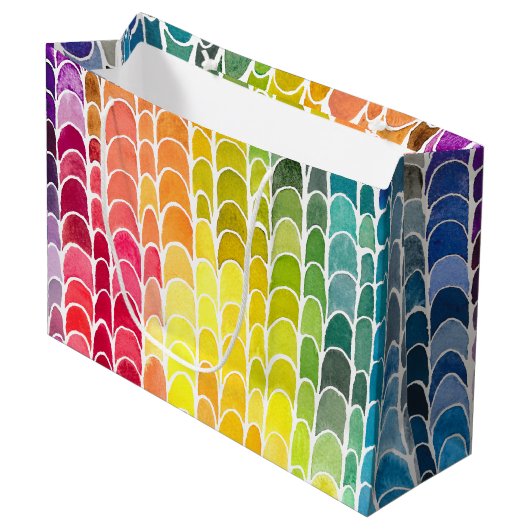 Rainbow Crescents Kunstenaar Winkelen Groot Cadeauzakje (Voorkant Gekanteld)